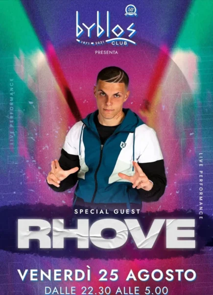 Rhove al Byblos Club Riccione il 25 agosto 2023