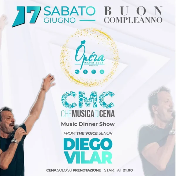 Serata Memorabile al Beach Club Opera Riccione con Diego Vilar e Gerry