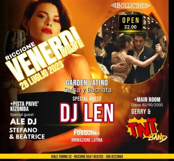 Bollicine Riccione: Una notte di musica latina e salsa con Len e Fosquino