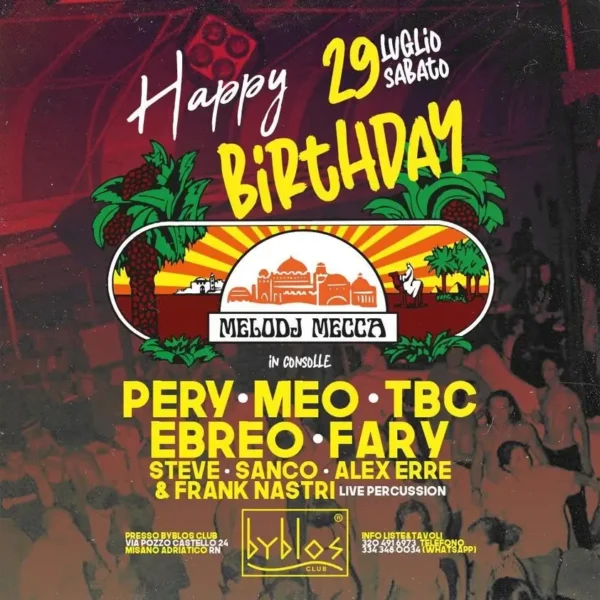 Byblos Club Riccione e Melody Mecca: torna il grande sabato afro