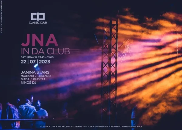 Classic Club Rimini torna alla carica con un nuovo sabato di tendenza In consolle Nikos e Jna
