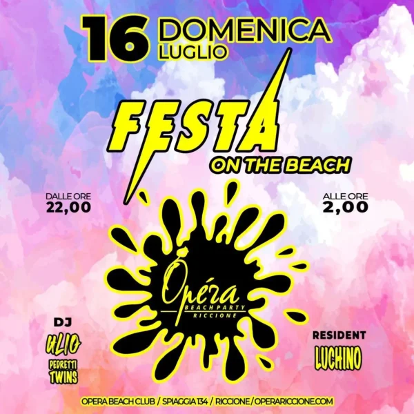 Opera Riccione: un beach party indimenticabile con Luchino, Ulio e i Pedreti Twins