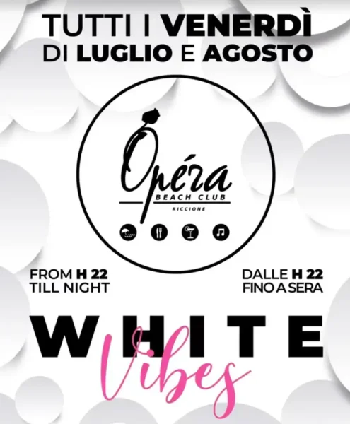 White Party all’Opéra Beach Club ogni venerdì