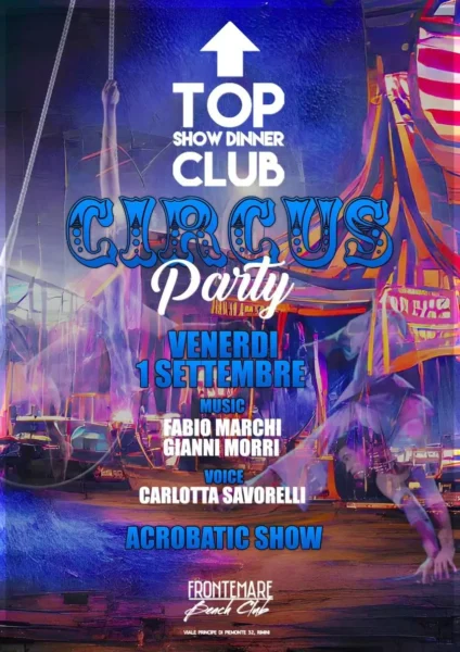 Circus Party al Frontemare Rimini il 1 settembre 2023