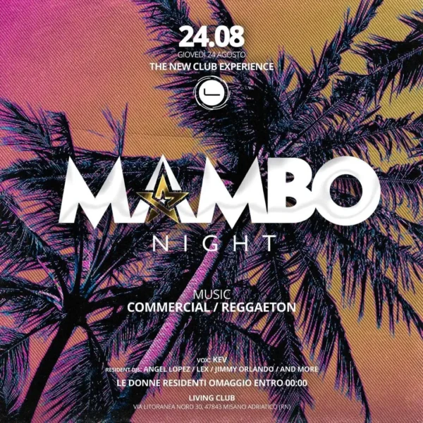 Mambo e pop latino alla Living Disco di Riccione con Angel Lopez, staff Shakera e Los Diablos
