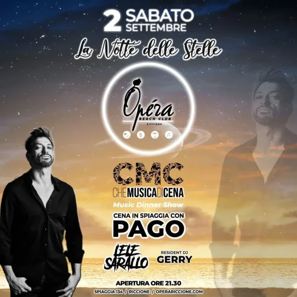 Pago al Opera Riccione il 2 settembre 2023