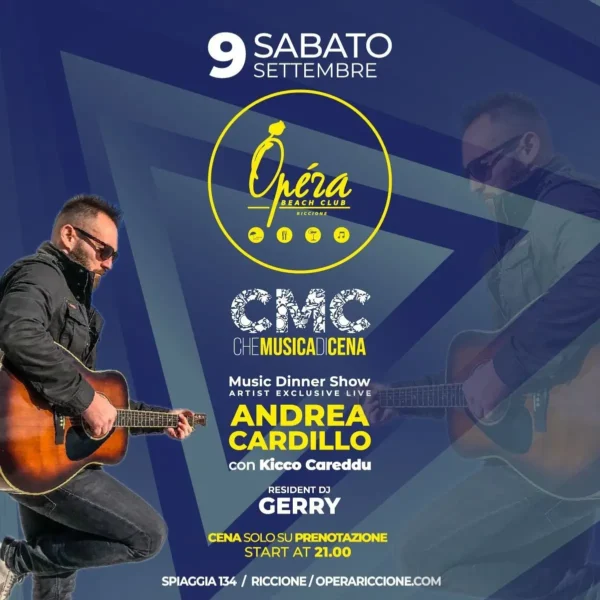 Andrea Cardillo al Opera Riccione il 9 settembre 2023