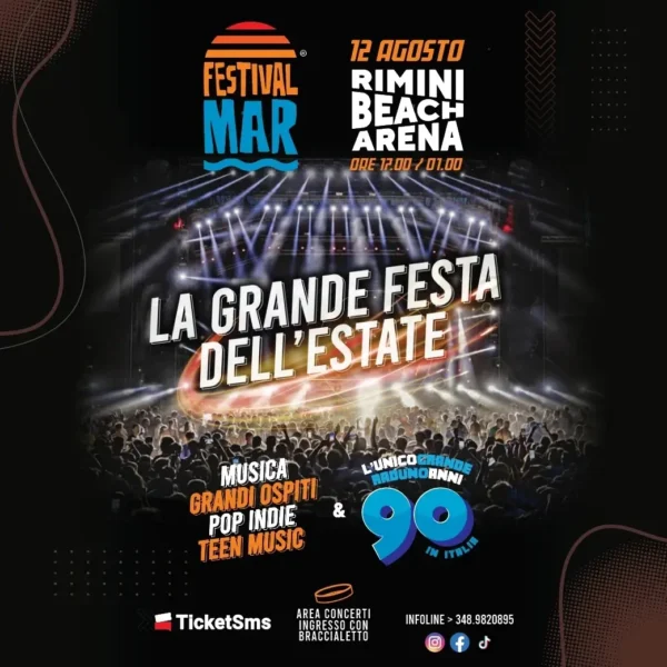 Rimini Beach Arena Festivalmar: una super serata di musica e amore per il mare