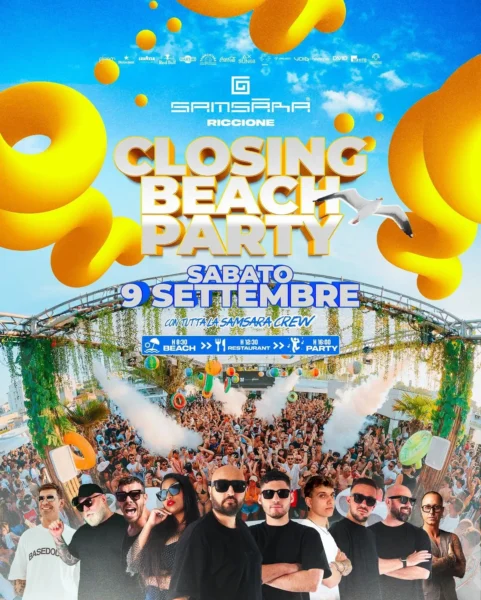 Closing Beach Party al Samsara riccione il 09 settembre 2023