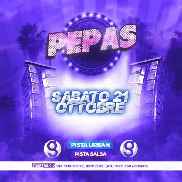 Pepeas al Bollicine Riccione il 21 ottobre 2023