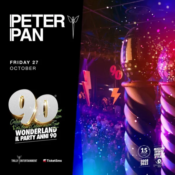 Wonderland 90s al Peter Pan Riccione il 27 ottobre 2023
