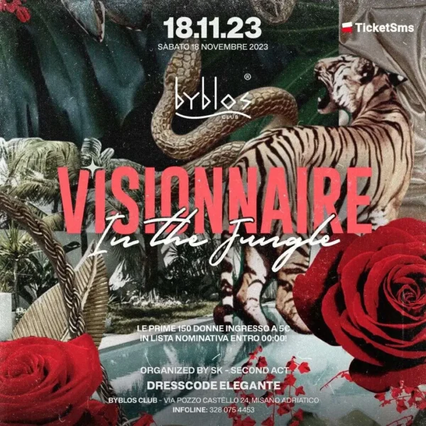Visionnaire al Byblos 18 novembre 2023. Biglietti e Tavoli