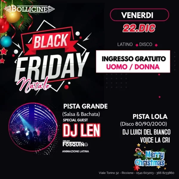 Black Friday Natale al Bollicine 22 dicembre 2023. Biglietti