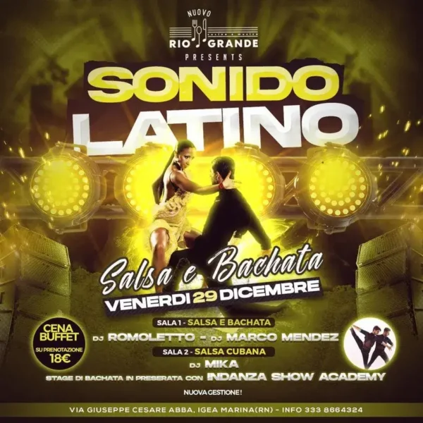 Sonido Latino al Riogrande 29 dicembre 2023. Biglietti