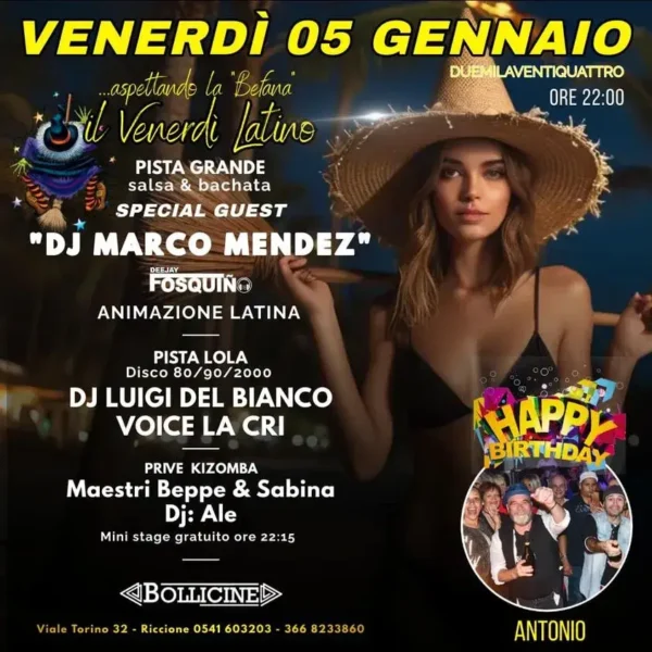 Marco Mendez al Bollicine 5 gennaio 2024. Biglietti