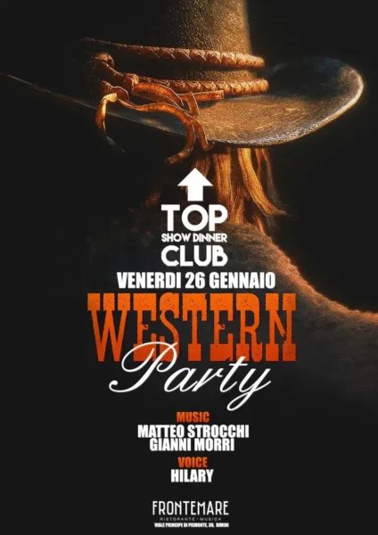 Western Party al Frontemare 26 gennaio 2024. Biglietti e Tavoli