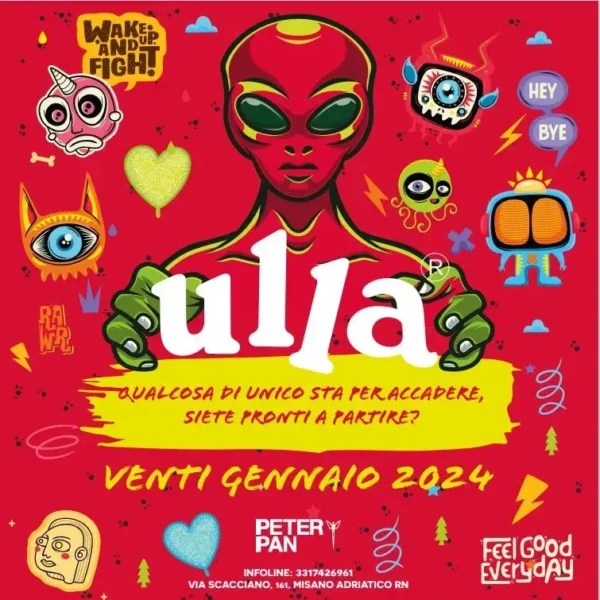 Ulla al Peter Pan 20 gennaio 2024. Biglietti e Tavoli