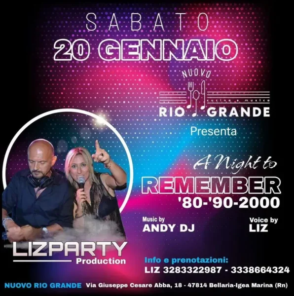 Lizparty al Riogrande 19 gennaio 2024. Biglietti