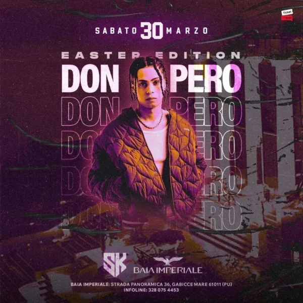 Don Pero al Baia Imperiale 30 marzo 2024. Biglietti e Tavoli