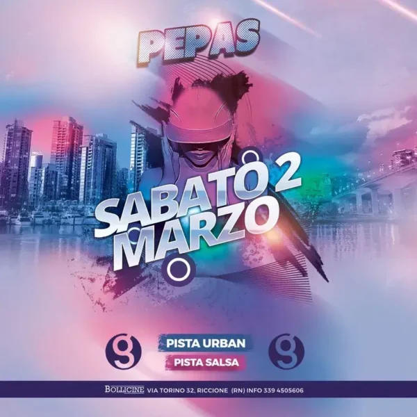Pepas al Bollicine 02 marzo 2024. Biglietti