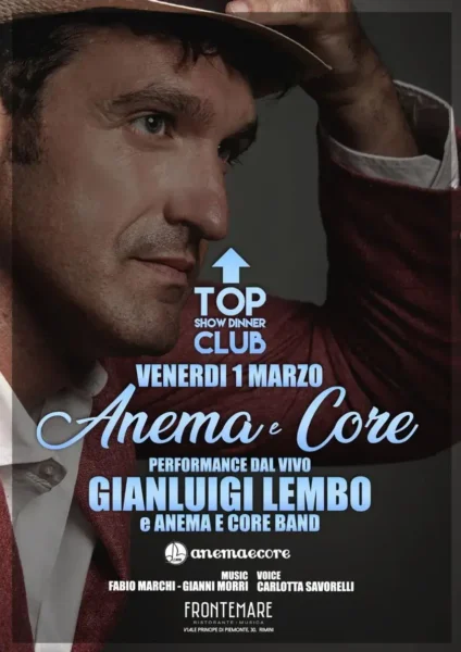Gianluigi Lembo al Frontemare 01 marzo 2024. Biglietti e Tavoli