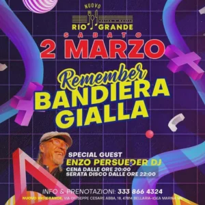 Bandiera Gialla Remember al Riogrande 02 marzo 2024. Biglietti