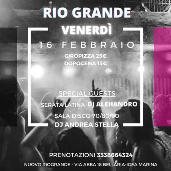 Dj Alehandro al Riogrande 16 febbraio 2024. Biglietti