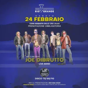 Joe Dibrutto al Riogrande 24 febbraio 2024. Biglietti