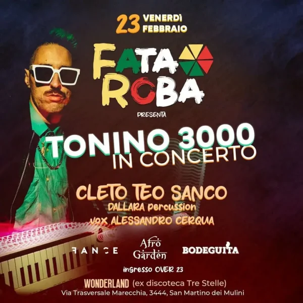 Tonino 3000 al Wonderland Club 23 febbraio 2024. Biglietti e Tavoli