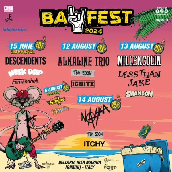 Descendents al Beky Bay 15 giugno 2024. Biglietti