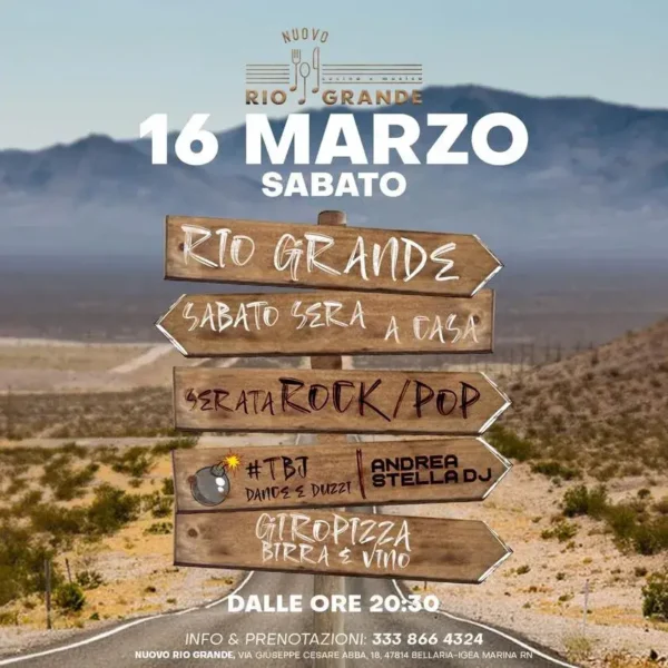 Andrea Stella al Riogrande 16 marzo 2024. Biglietti