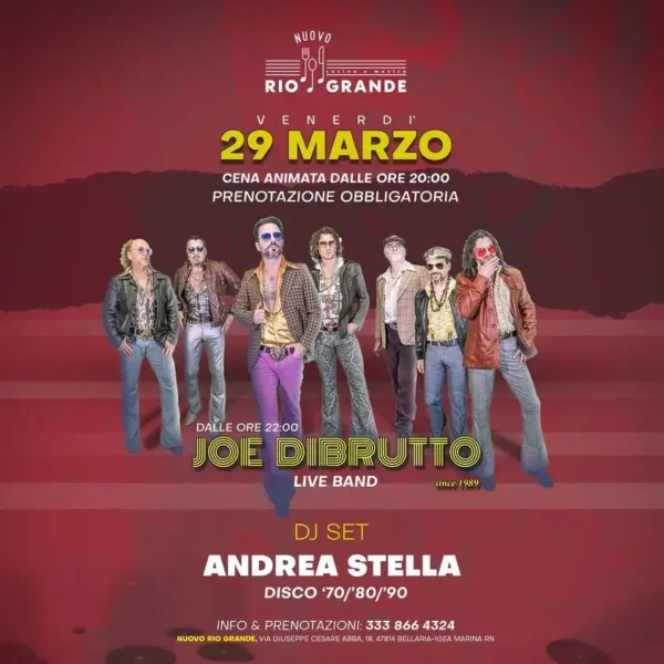 Joe Di Brutto al Riogrande 29 marzo 2024. Biglietti