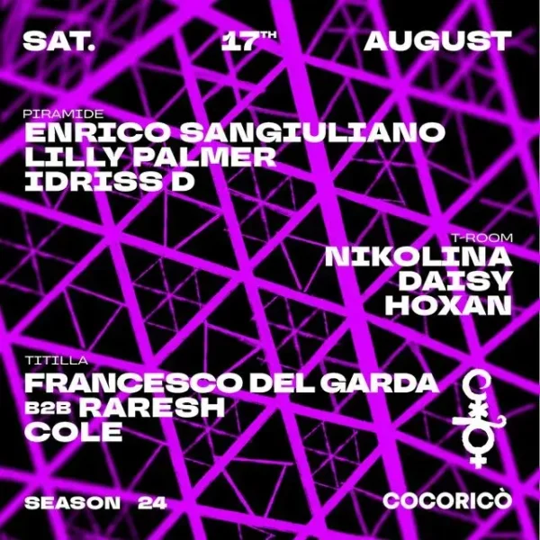 Enrico Sangiuliano al Cocorico Riccione 17 agosto 2024. Biglietti e Tavoli