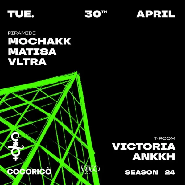 Mochakk al Cocorico Riccione 30 aprile 2024. Biglietti e Tavoli