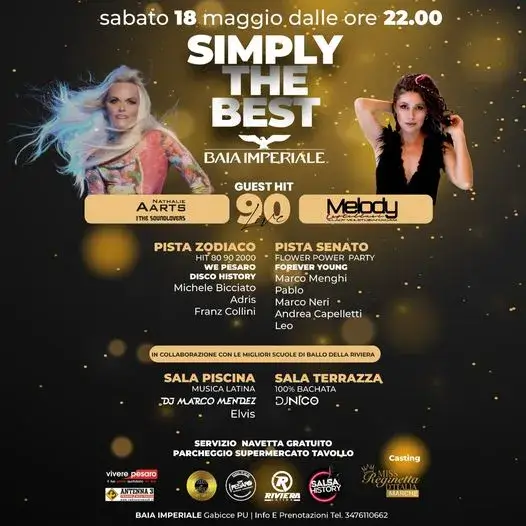 Simply The Best al Baia Imperiale 18 maggio 2024.  e Tavoli