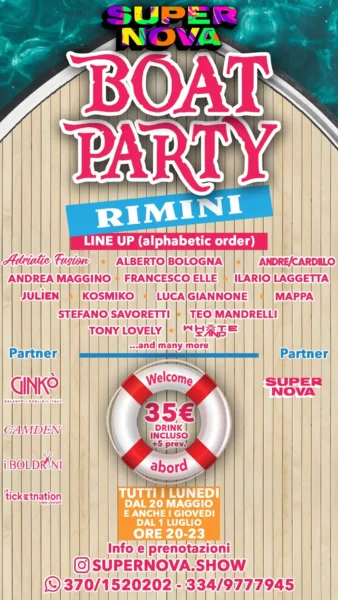 White Sand al Boat Party Rimini 02 settembre 2024. Biglietti