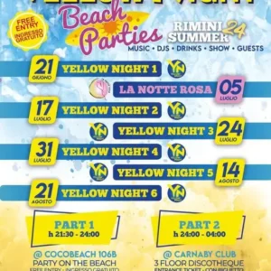 Yellow Night al Carnaby 17 luglio 2024. Biglietti e Tavoli