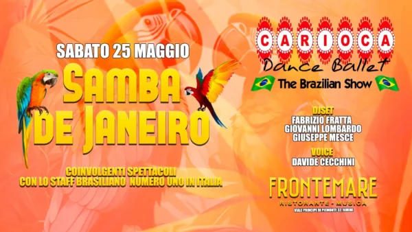 Samba De Janeiro al Frontemare 25 maggio 2024. Biglietti e Tavoli
