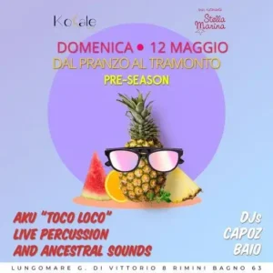 Toco Loco al Kokale Rimini 12 maggio 2024. Biglietti e Tavoli