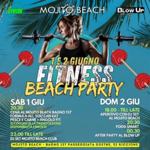 Fitness Beach Party al Mojitobeach 02 giugno 2024. Biglietti e Tavoli