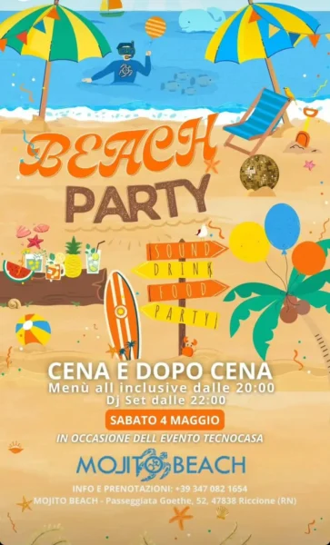Beach Party al Mojitobeach 03 maggio 2024. Biglietti e Tavoli