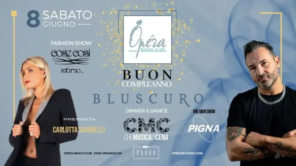 Bluscuro al Opera 08 giugno 2024. Biglietti e Tavoli