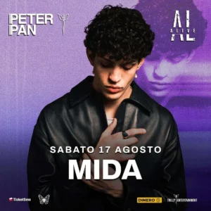 Mida al Peter Pan 17 agosto 2024. Biglietti e Tavoli