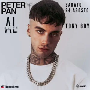 Tony Boy al Peter Pan 24 agosto 2024. Biglietti e Tavoli