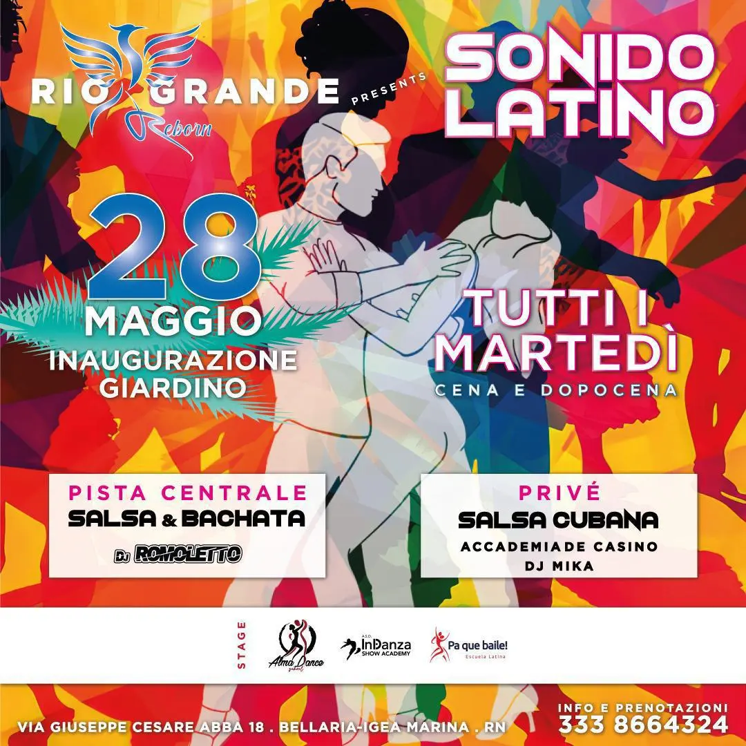 Sonido Latino @ Riogrande 27 agosto 2024. Biglietti e Tavoli