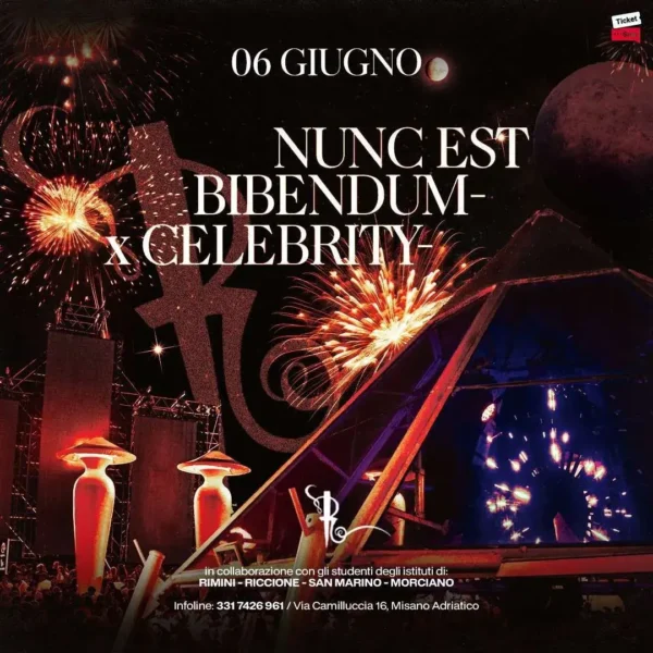 Nuc Est Bibendum X Celebrity al Villa Delle Rose 06 giugno 2024. Biglietti e Tavoli