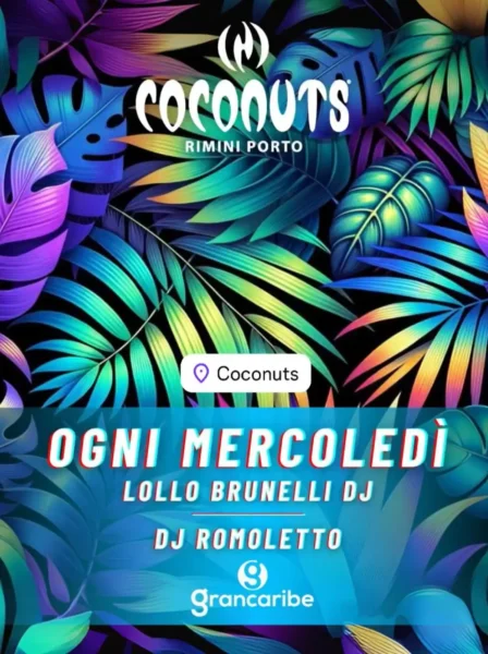 Lollo Brunellli al Coconuts 21 agosto 2024. Biglietti e Tavoli