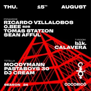 Ricardo Villalobos Riccione al Cocorico Ferragosto 15 agosto 2024. Biglietti e Tavoli