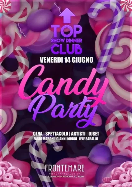 Candy Party al Frontemare 14 giugno 2024. Biglietti e Tavoli