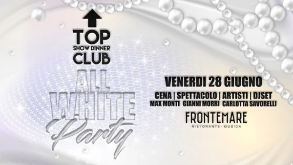 All White Party al Frontemare 28 giugno 2024. Biglietti e Tavoli